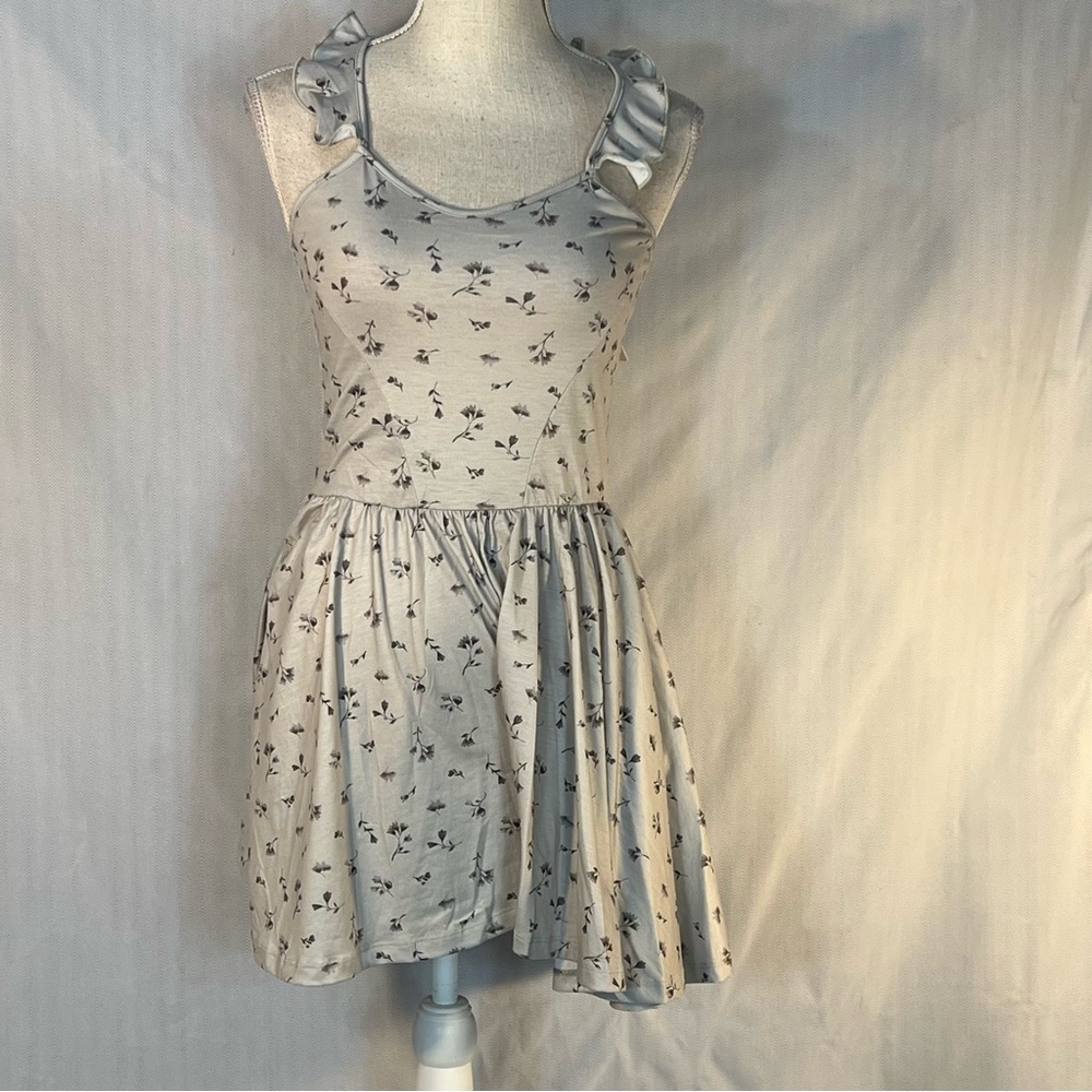 Joyfolie Mia Joy Aurelia Romper Gray Ditsy Romper Adjustable Straps 12👍